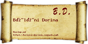 Bölöni Dorina névjegykártya